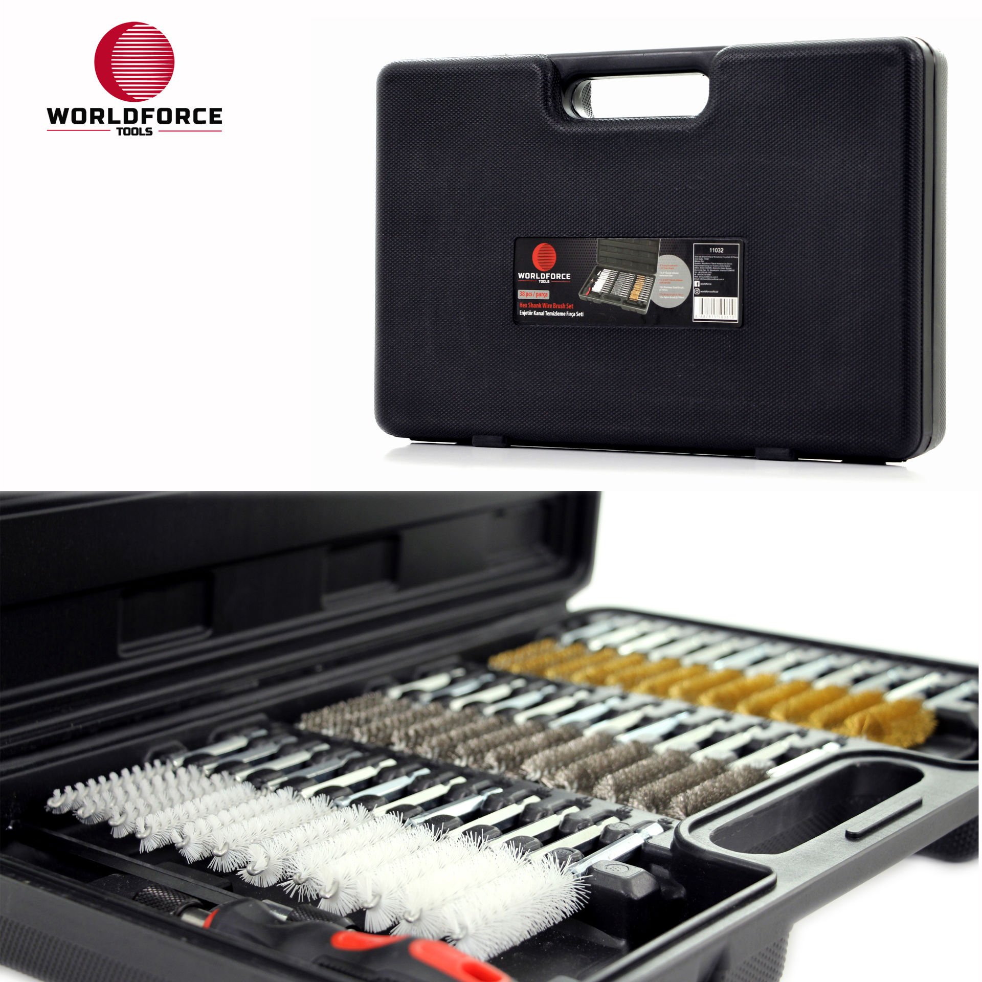 WORLDFORCE | Enjektör Kanal Temizleme Fırça Seti 38 Parça