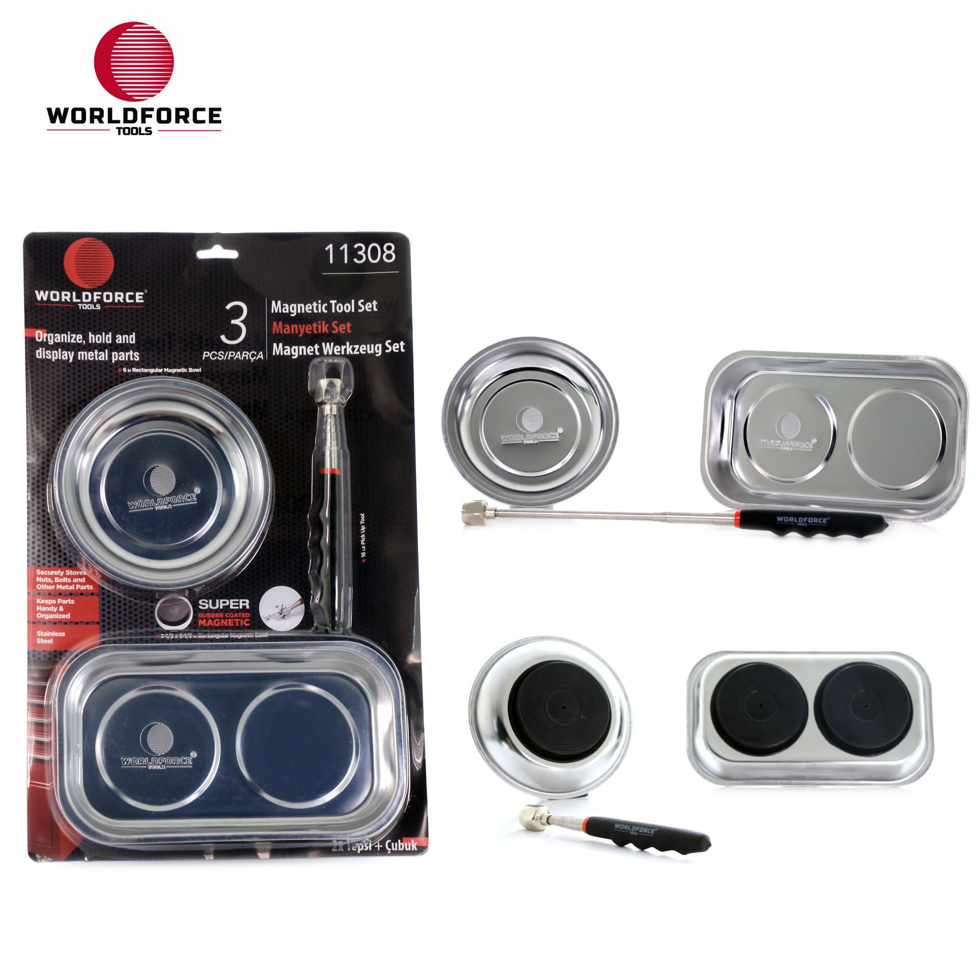 Manyetik Set 3'lü (2x Tepsi + Çubuk)