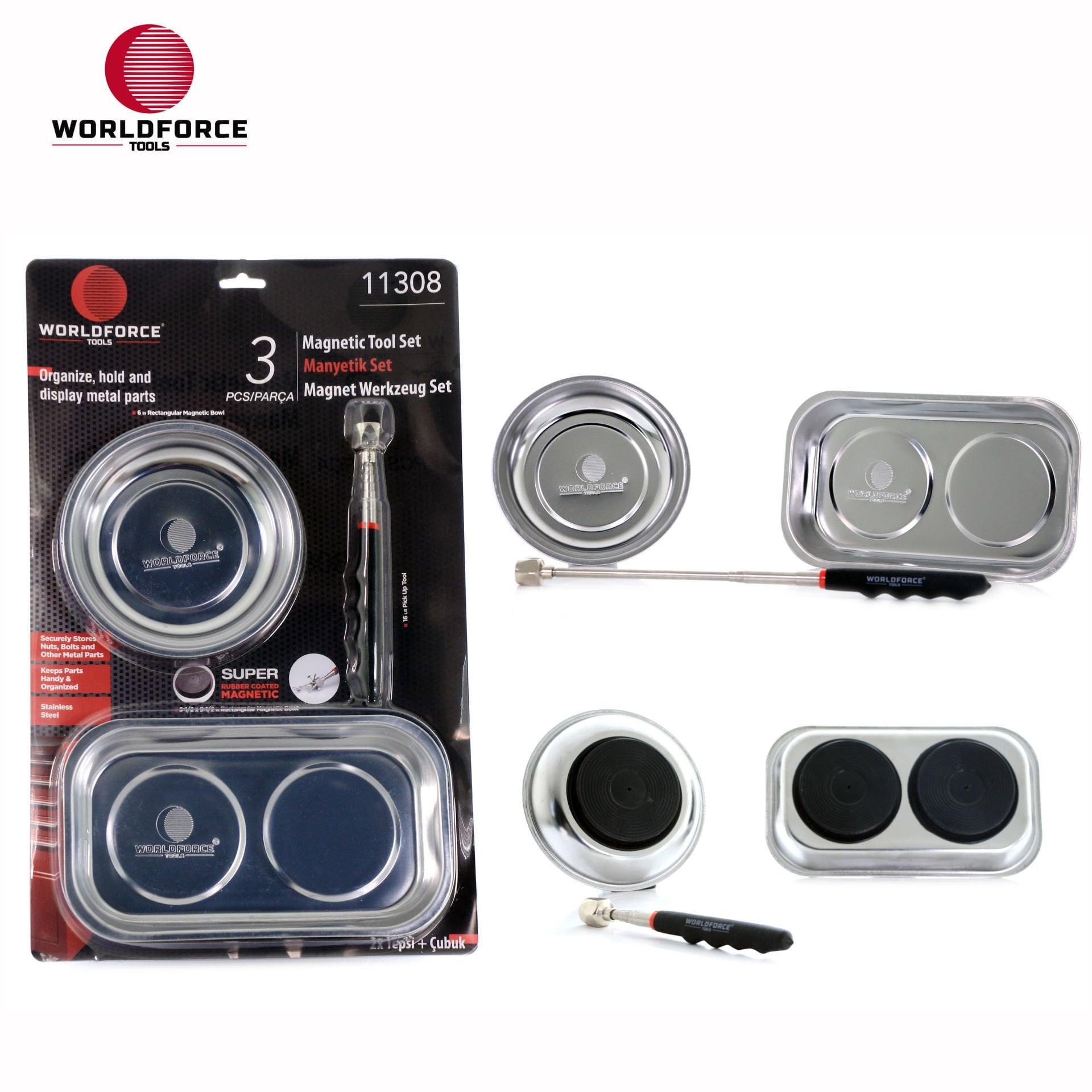 Manyetik Set 3\'lü (2x Tepsi + Çubuk)