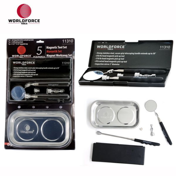 Manyetik Set 5\'li (Tepsi + LED Çubuk + Ayna)