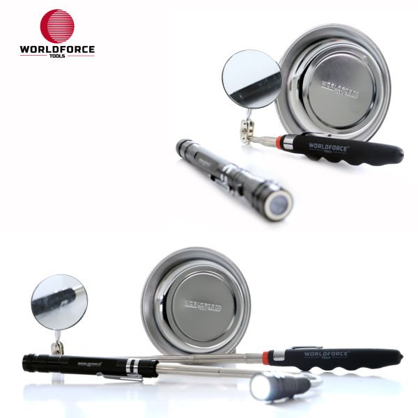 Manyetik Set 3\'lü (Tepsi + LED Fener + Ayna)