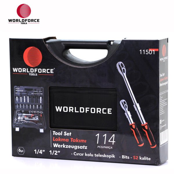 Lokma Takımı 114 Parça S-Ultra 1/4\'\'-1/2\'\' Uzatmalı Cırcır