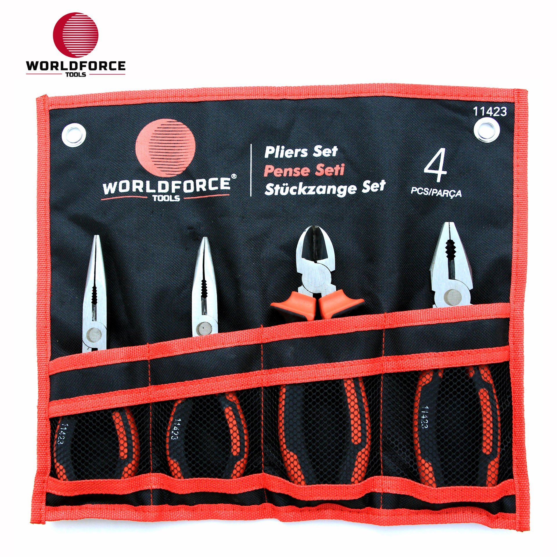 WORLDFORCE | Pense Seti 4 Parça 7'' (Kombine, Kargaburun, Yan