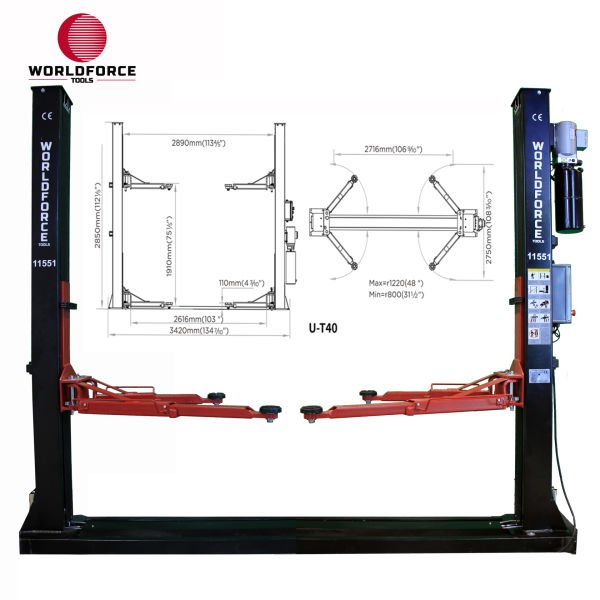 Hidrolik Lift İki Sütunlu 4 Ton 380/220V Tam Otomatik