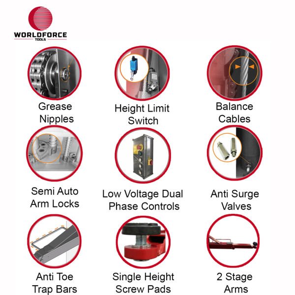 Hidrolik Lift İki Sütunlu 4 Ton 380/220V Tam Otomatik