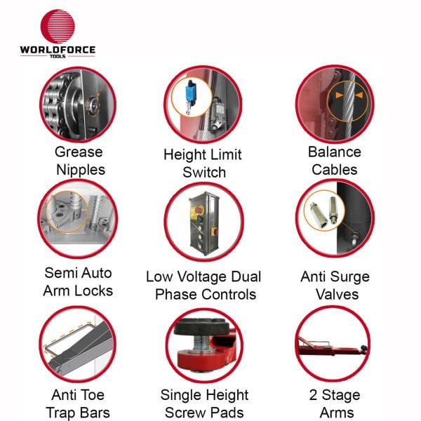 Hidrolik Lift İki Sütunlu 4 Ton 380/220V Tam Otomatik