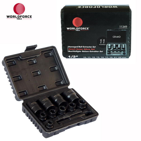 Hasarlı Somun Sökme Seti 11 Parça 1/2’’ (10,11,12,13,14,17,19,21,22mm)