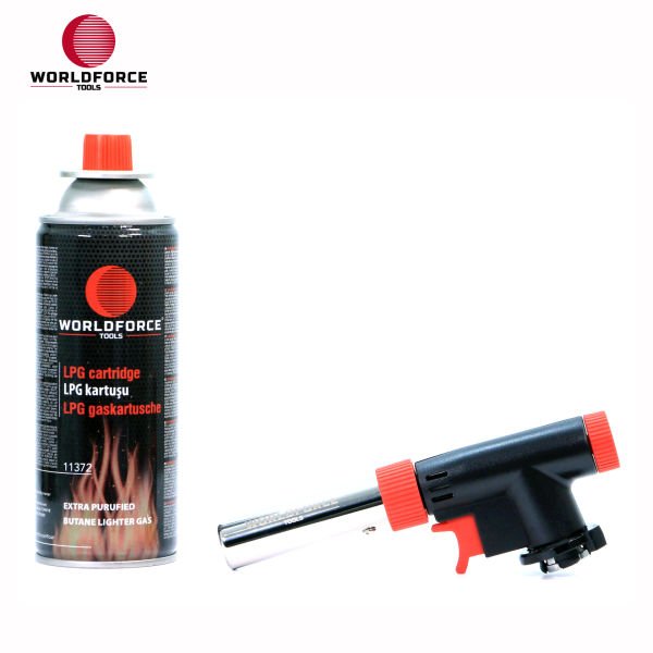 WORLDFORCE | Jet Pürmüz Başlığı + LPG Gaz Kartuşu 400ml