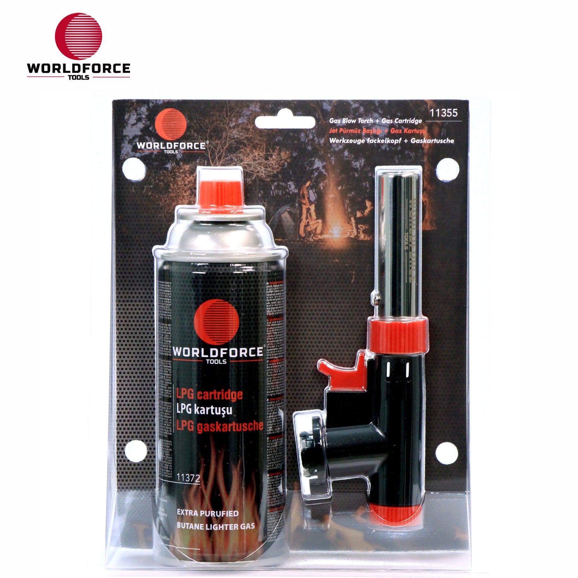WORLDFORCE | Jet Pürmüz Başlığı + LPG Gaz Kartuşu 400ml