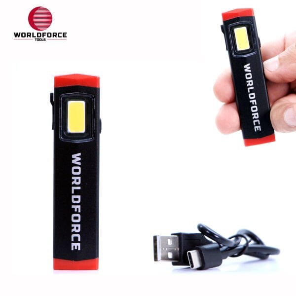Şarjlı Mini El Lambası COB Ledli 300 Lm (600 mAh)