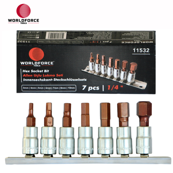 Allen Uçlu Lokma Seti 7 Parça 1/4'' (3,4,5,6,7,8,10mm)