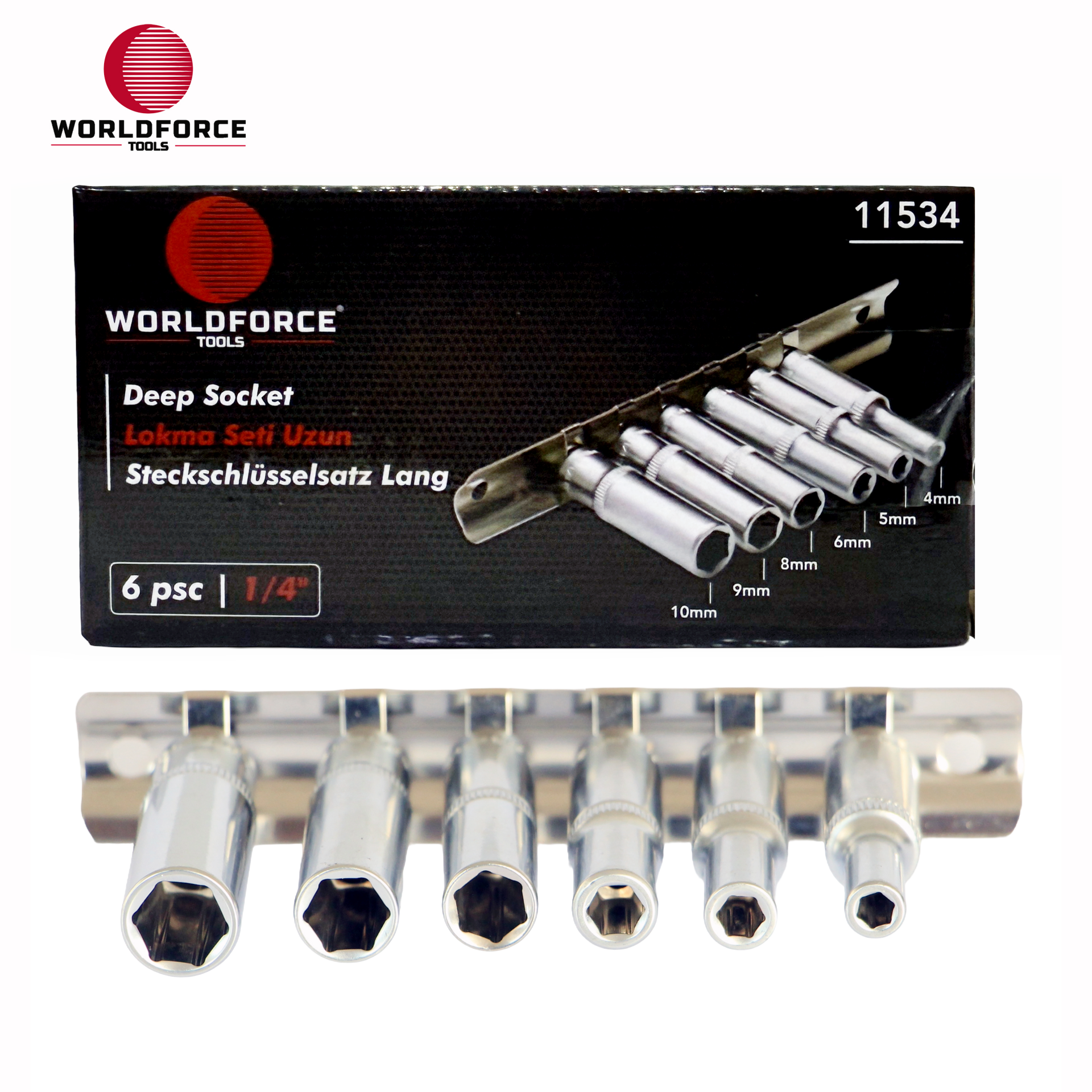 Lokma Seti Uzun 6 Parça 1/4'' 6 Köşe (4,5,6,8,9,10mm)